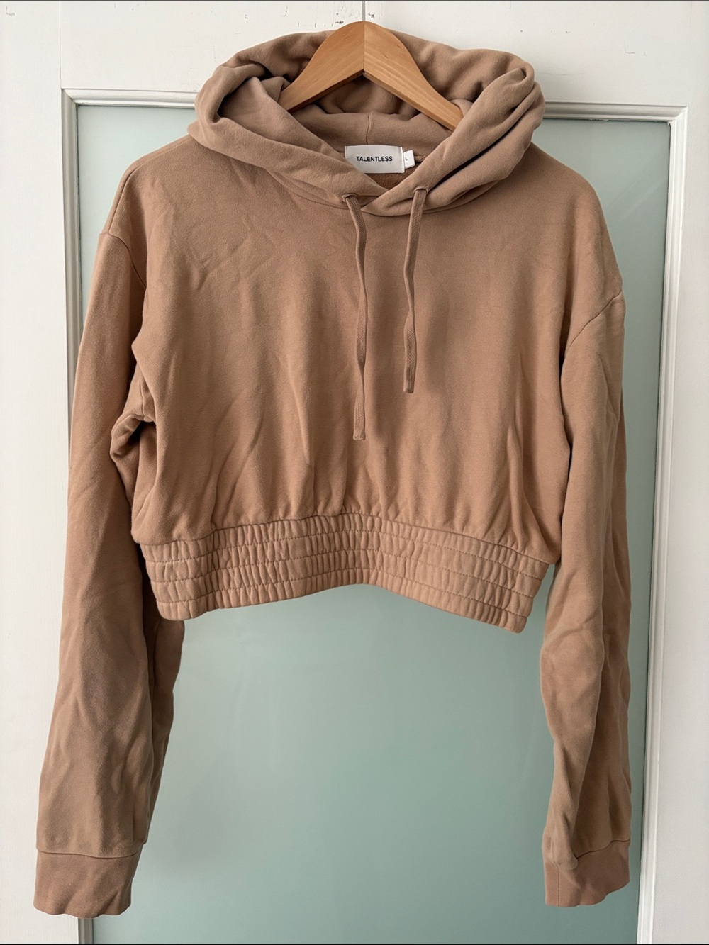 TALENTLESS Buttercream Boxing Hoodie | Size L | Minimalist Luxury Essentials
